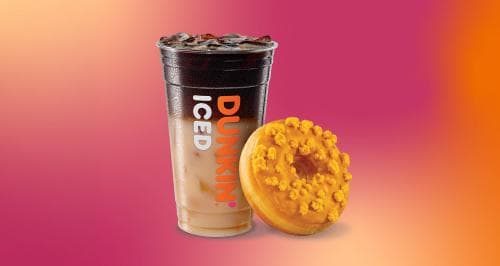 Medium Iced Latte Macchiato und Donut nach Wahl
