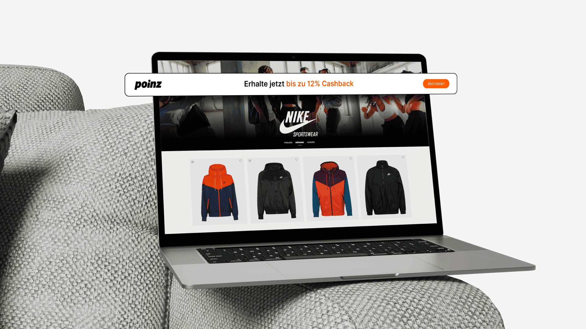 Mit dem poinz Cashback-Helfer erhältst du in über 400 Online-Shops automatische Erinnerungen und bis zu 25% Cashback.