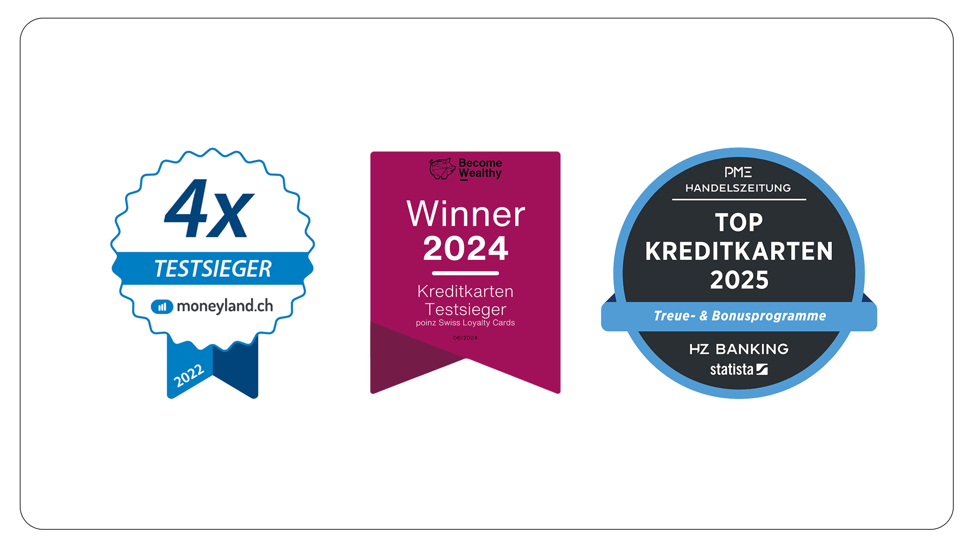 Preisgekrönt: Die poniz Kreditkarten wurden seit ihrer Einführung im Jahr 2022 mehrfach ausgezeichnet.